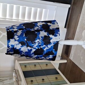 Banana Republic Blue and Black Floral Mini Skirt